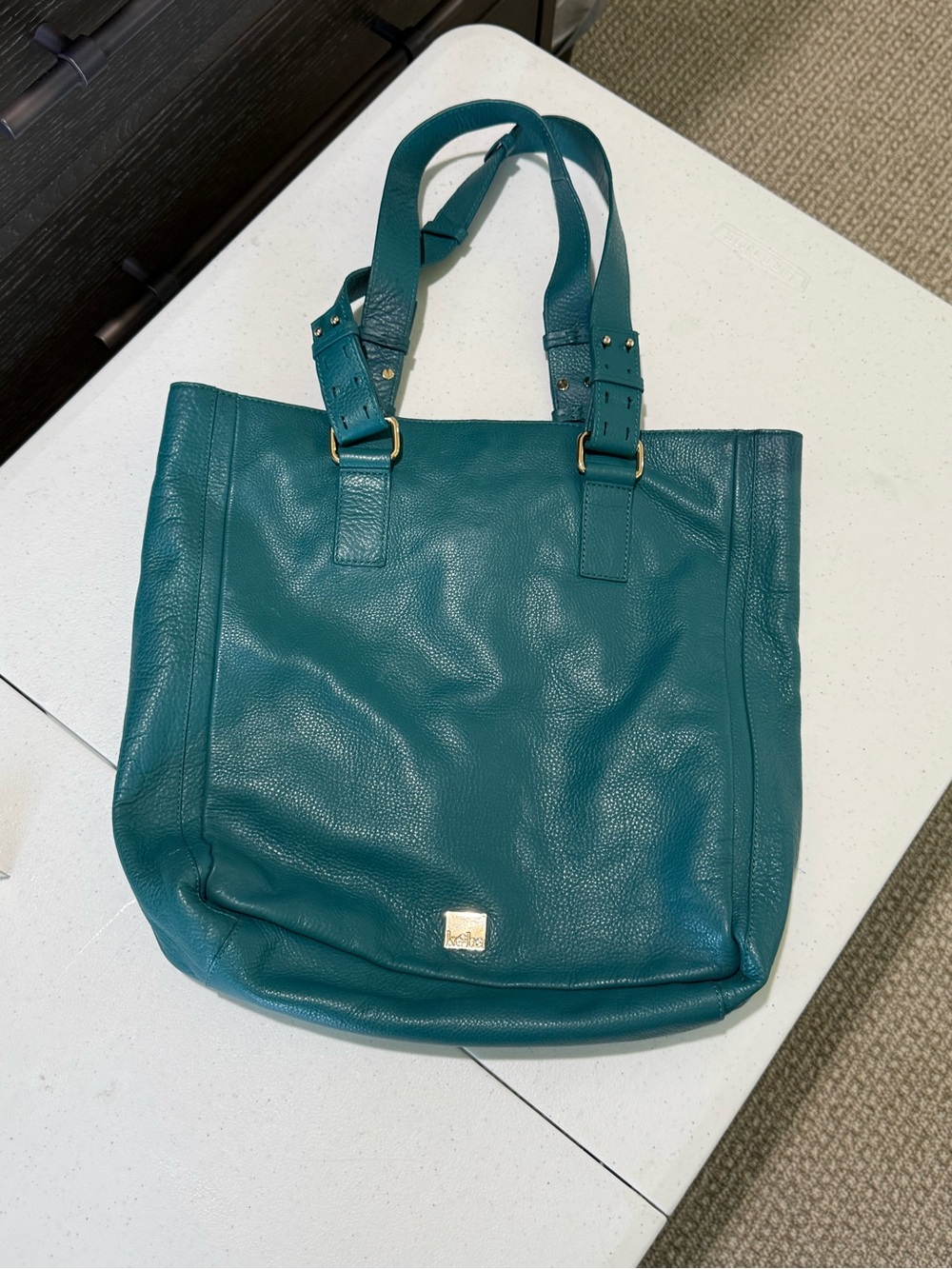 Koola Teal Leather Tote Shoulder Bag